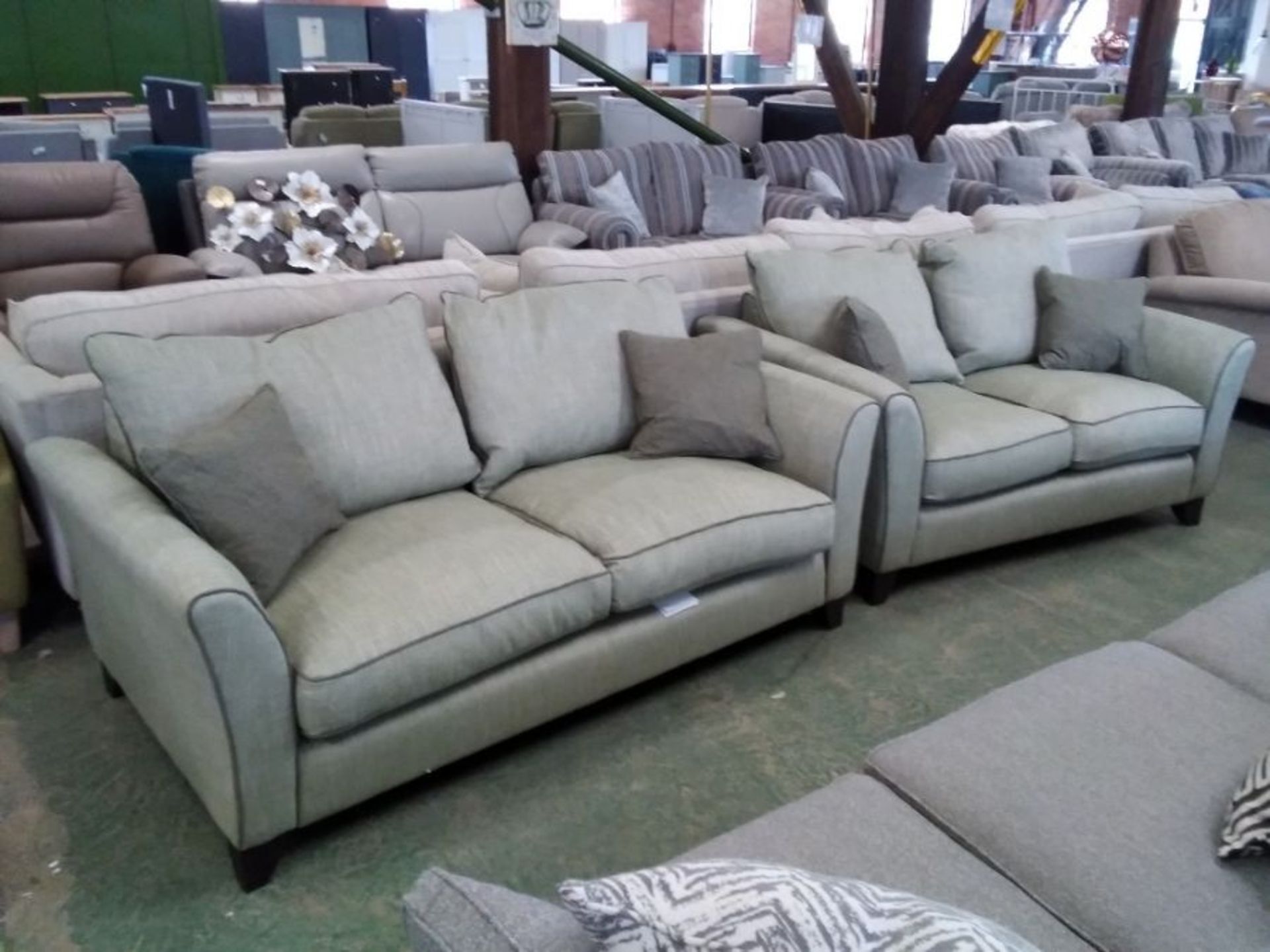 GREEN PATTERNED 3 SEATER AND 2 SEATER (TROO2954-WO