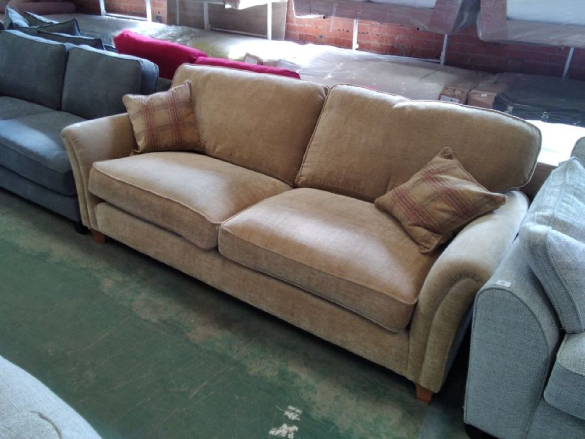 GOLDEN FABRIC LARGE 3 SEATER SOFA (TROO2906-WO1207 - Image 2 of 2