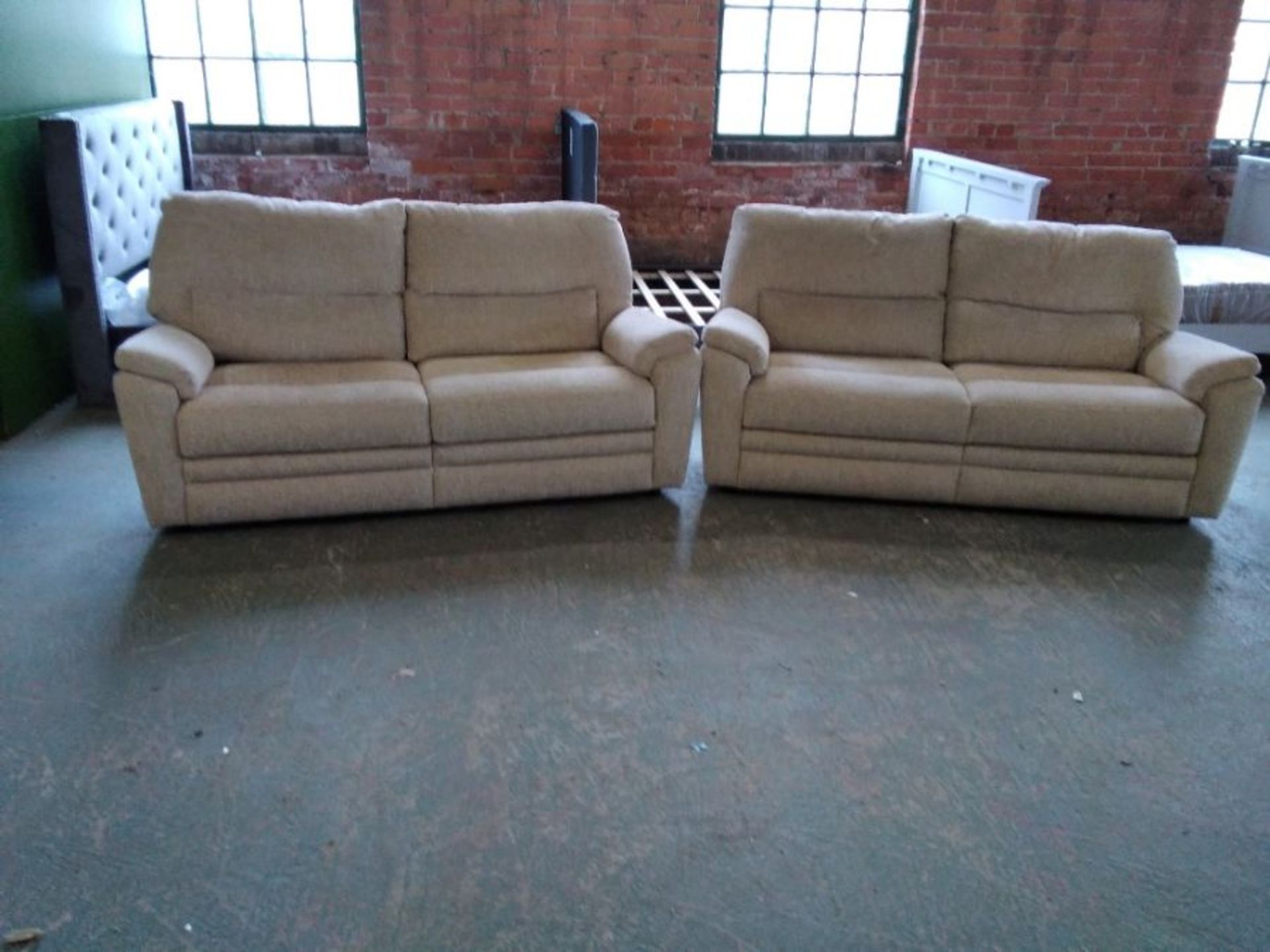 BISCUIT HIGH BACK 3 SEATER SOFA X 2 (TROO2957-WO12