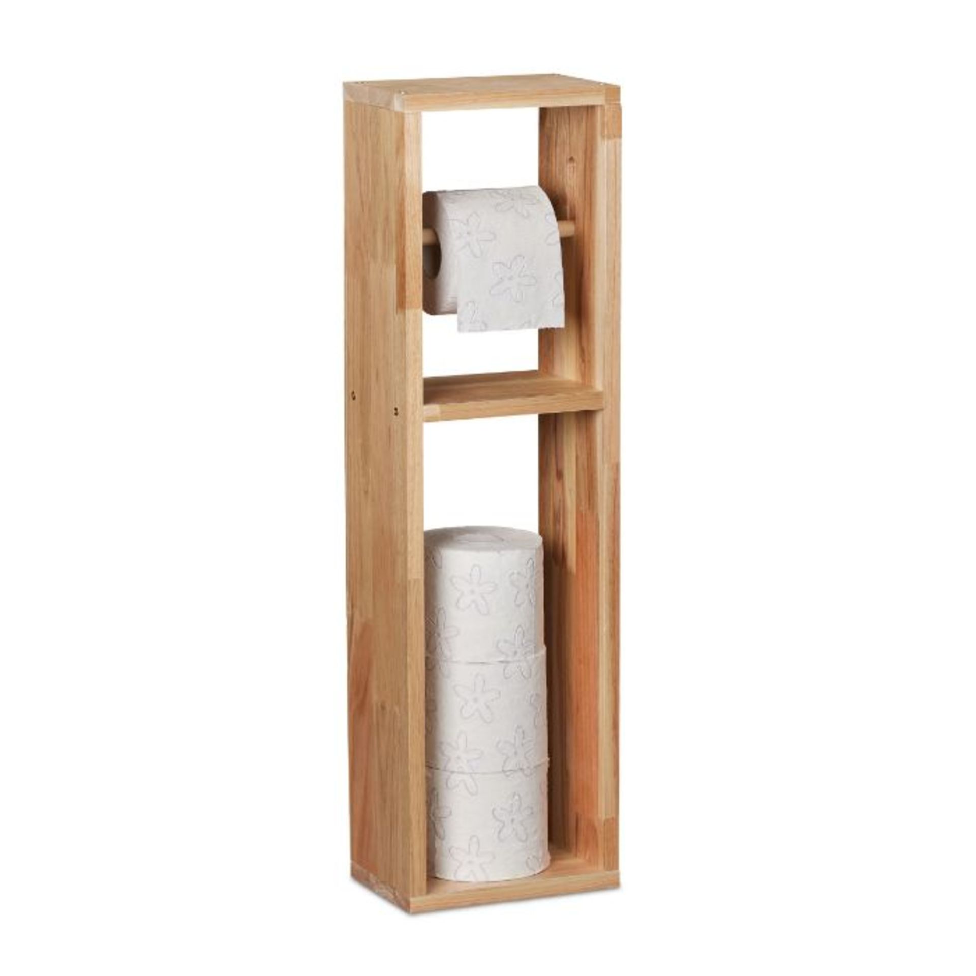 Rebrilliant, Lanza Free Standing/Wall Mounted Toilet Roll Holder (WALNUT FINISH) (70cm H X 20cm W