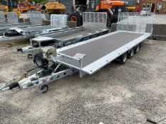 Unused Ifor Williams TB5521-353 Tri Axle Tilt Bed Trailer & Winch, Paperwork & keys Included, Bed