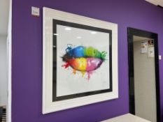 Framed Patrice Murciano Candy Mouth (Lips) Print, White Frame, 900 x 900mm, Lot Location: Ground