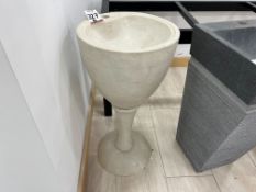 Freestanding Stone Effect Sink, 420mm Dia 870mm Tall, Please Note: It is the responsibility of the
