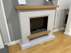 Ex-Display OER Hudson Electric Suite, Astria Gray Surround & 2Kw Remote Control Electric Fire,