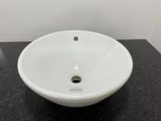 Porcelain Circular Sink, 430mm Dia, 180mm Deep, Lot Location: Ground Floor