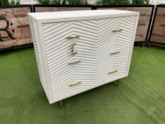 Atkin & Thyme 3 Drawer AT1613 Fandango Chevron Timber Chest of Drawers in Whitewashed Wood; 1000 x