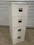 4 Drawer Steel Cabinet 480 x 1320 x 630mm, Please Note: Keys Missing From Lot