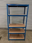 5 Tier Steel Frame Racking with Timber Boards, 900 x 1800 x 450mm Approx