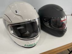 2no. Leopard Motorcycle Helmets, Leopard ECER22-05 Black Medium Size Motorcycle Helmet & Leopard