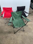 3no. Unbranded Fold Up Camping Chairs 880 x 800 x 450mm