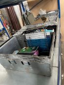 Office Sundries, Part Used Parcel Labels, 3no. Paper Organiser Trays,Takeaway Bowls & Suspension