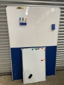 2no. White Boards 1200 x 1800mm, 600 x 900mm, Please Note: 1no. White Board is Damaged