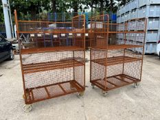 2no. 4-Tier Steel Trolley Cages 1200 x 600 x 1800mm