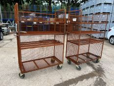 2no. 4-Tier Steel Trolley Cages 1200 x 600 x 1800mm