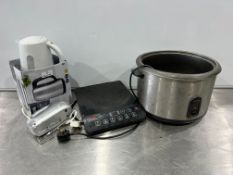 Caterlite Rice Cooker, Caterlite Induction Hob, Cookworks Hand Blender & George Kettle