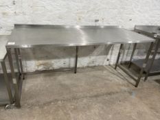 Stainless Steel Single Tier Preparation Table 2000 x 800 x 950mm