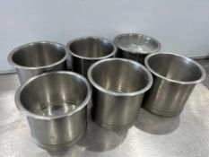 6no. Stainless Steel Cylindrical Sauce Pots, 220mm Dia & 180mm Deep