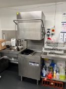 Halycon AMH80 Stainless Steel Passthrough Commercial Dishwasher 230V, Complete With Sink & Drying