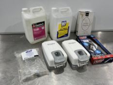 2no. Gojo Hand Soap Dispensers, Beerline Cleaner, Patio Cleaner, Dispposable Bag Cleaner &