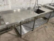 Stainless Steel Commercial Sink With Pre Rinse Tap 2310 x 780 x 1800mm