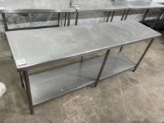 Stainless Steel Two Tier Preparation Table 2100 x 600 x 650mm
