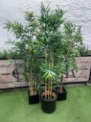 3no. Imitation Plants Complete With Plant Pots 1800mm High
