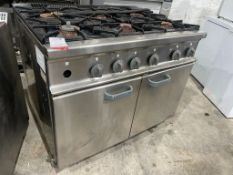 Fagor CGB-761, Mobile Stainless Steel Commercial 6 Burner Natural Gas Oven Range 1050 x 770 x 930mm.