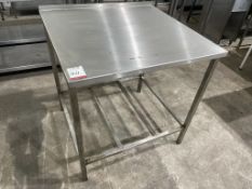 Stainless Steel Two Tier Preparation Table, Stainless Steel Shelf Missing From Lot 850 x 790 x900mm.