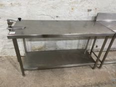 Stainless Steel Two Tier Preparation Table Complete With Tin Opener 1550 x 600 x 1000mm