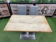 Steel Frame Timber Top Restaurant Table 1200 x 700 x 760mm Complete With 2no. Timber Frame Fabric