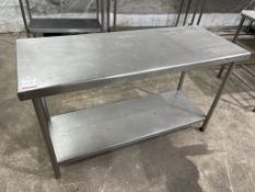 Stainless Steel Two Tier Preparation Table 1500 x 600 x 850mm