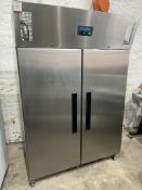 Polar G595-02, 2 Door Mobile Upright Stainless Steel Commercial Freezer 230V, 1330 x 810 x 2000mm