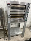 Cuppone TZ425/2m-C5-CP Tiziano Commercial Twin Deck Electric Pizza Oven 230V Complete With Stand,