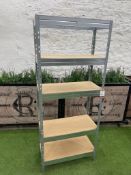 Stainless Steel 5 Tier Racking Complete With Timber Shelves 750 x 350 x 1800mm, One Timber Shelve