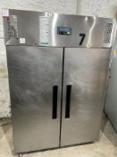 Polar G594-02, 2 Door Mobile Upright Stainless Steel Commercial Fridge 230V, 1330 x 810 x 2000mm