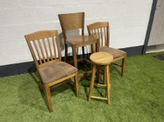 4no. Timber Frame Bar & Restaurant Chairs, Sizes & Styles Vary