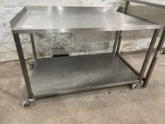 Mobile Stainless Steel Two Tier Preparation Table 1200 x 700 x 800mm