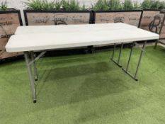 2no. Retractable White Tables 1850 x 450 740mm