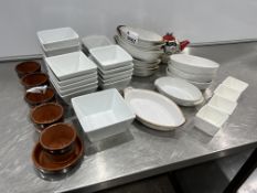 Quantity of Serving Dishes Comprising; 9no. Oval Dishes, Tapas Dishes & Square Bowls