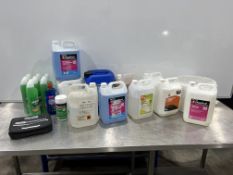 Quantity of Open Cleaning Products Comprising; Beerline Cleaner, Finish Professional Liquid