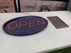 Open Light Display Sign Complete With Photo Frame