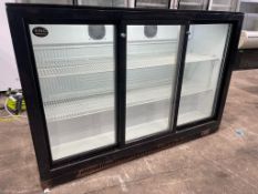 King KG350SL Undercounter 3 Door Commercial Bottle Display Fridge 230V, 1350 x 520 x 900mm. Please