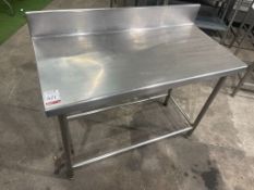 Stainless Steel Single Tier Preparation Table 1200 x 600 x 1000mm