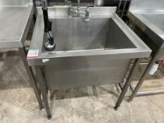 Stainless Steel Commercial Sink With Pre Rinse Tap 800 x 700 x 1700mm