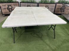 3no. Retractable White Tables 1800 x 760 x 750mm