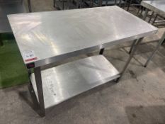 Parry Stainless Steel Two Tier Preparation Table 1200 x 600 x 960mm. Please Note: There is NO VAT on