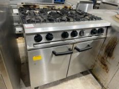 Stainless Steel Commercial 6 Burner Natural Gas Oven Range 900 x 800 x 900mm. Please Note: There