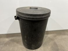 Black Plastic Lift Top Bin, 530mm Dia & 620mm H