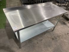 Stainless Steel Two Tier Preparation Table 1500 x 600 x 900mm