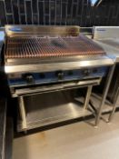 Blue Seal G596-LS Heavy Duty Commercial Gas Chargrill With Three U-Burners & Stand 900 x 800 x